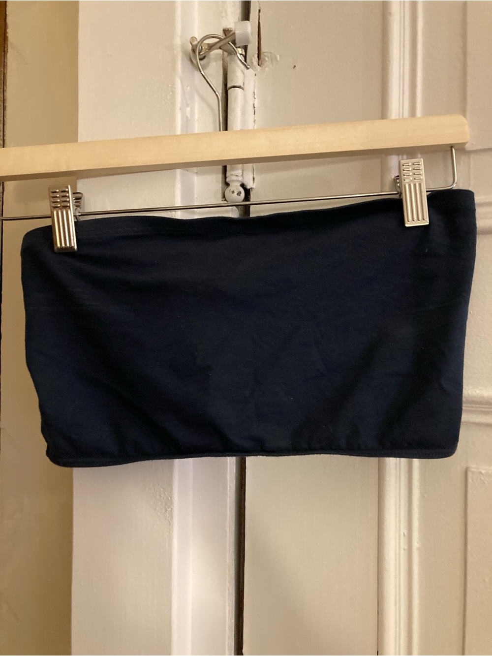 Los Angeles Apparel Navy blue cotton spandex Crop Tube Top